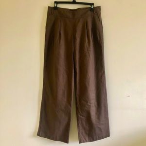 J. Jill Cotton/ linen wide leg trouser | size 10